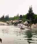 Chena hot springs near Fairbanks, Alaska - the outdoor rock pool