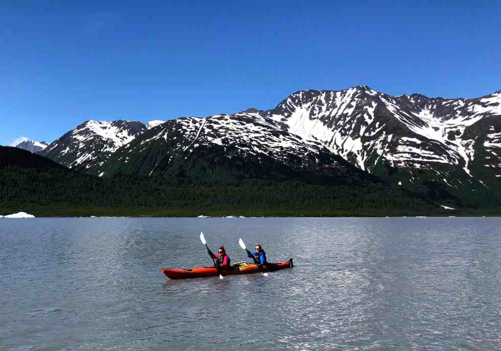 What to wear in Alaska in summer - kayaking in Spencer Lake in June