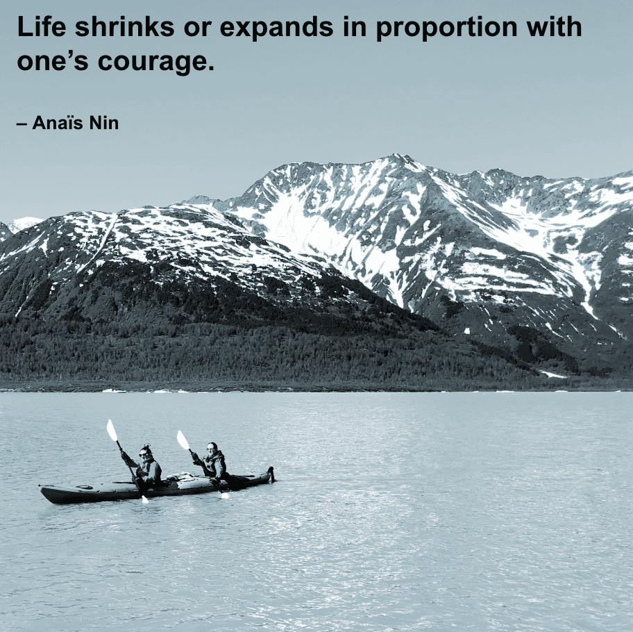 quote on traveling - "Life shrinks or expands in proportion with one’s courage." – Anaïs Nin